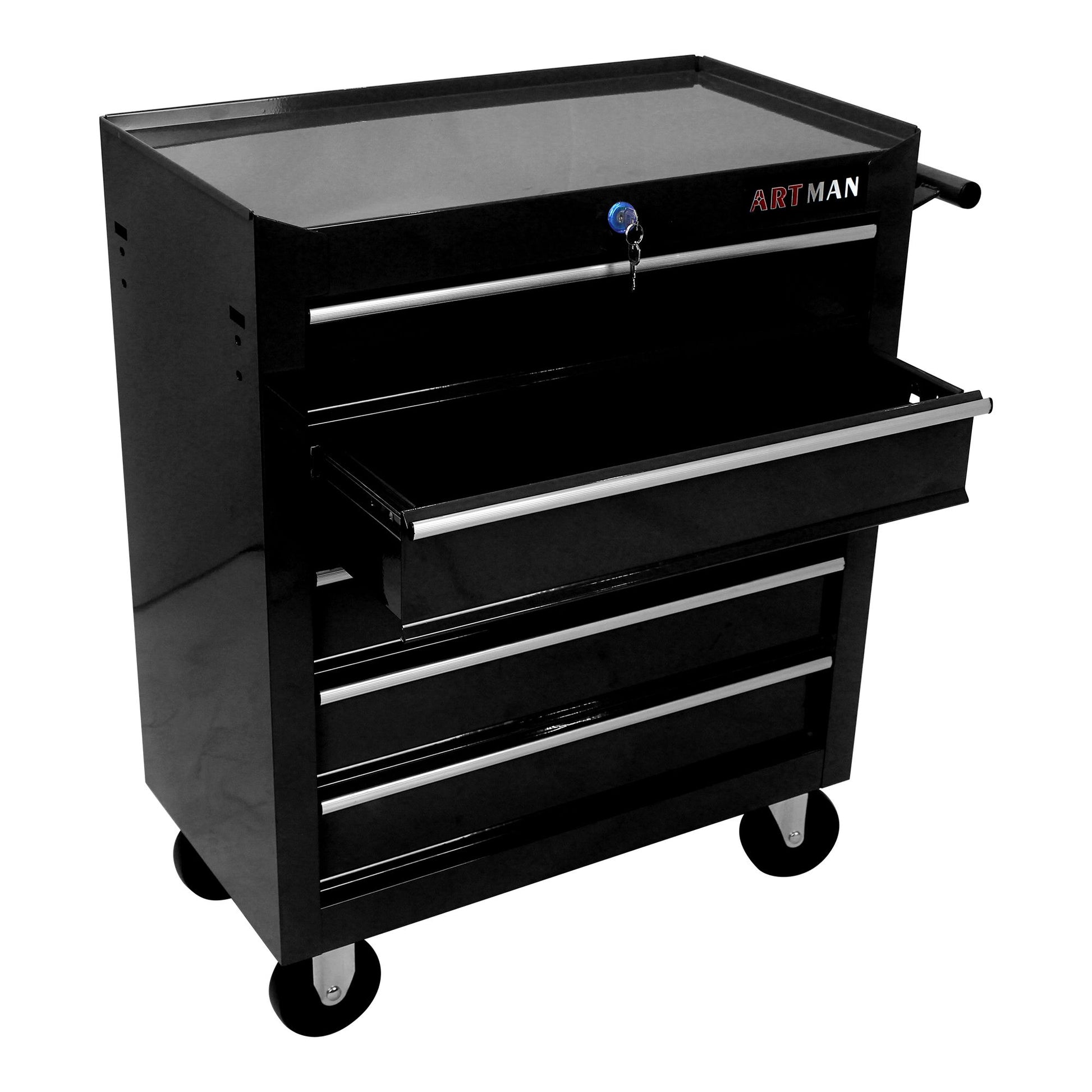 5 Drawer Tool Chest, Tool Storage Cabinet for Garage Storage with 4 Wheels and Locking System, BLACK image 9