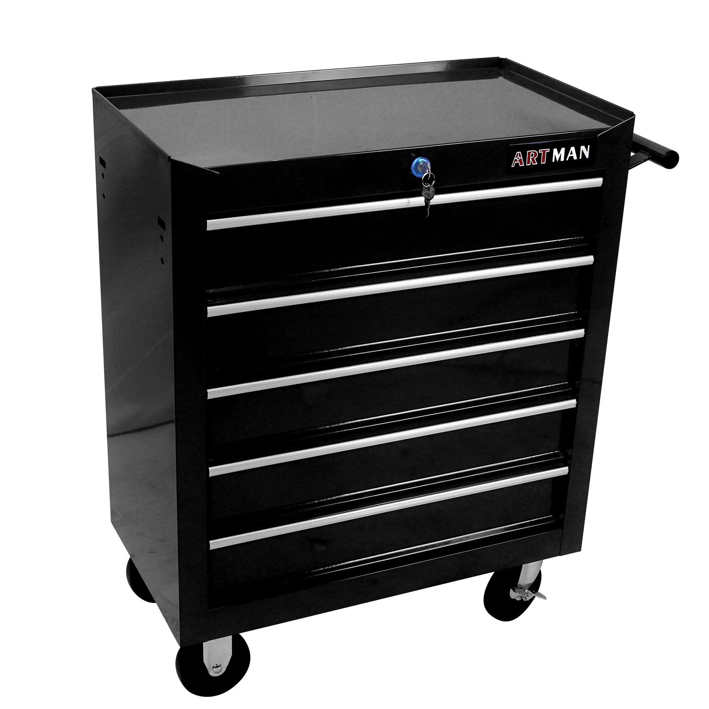 5 Drawer Tool Chest, Tool Storage Cabinet for Garage Storage with 4 Wheels and Locking System, BLACK image 7