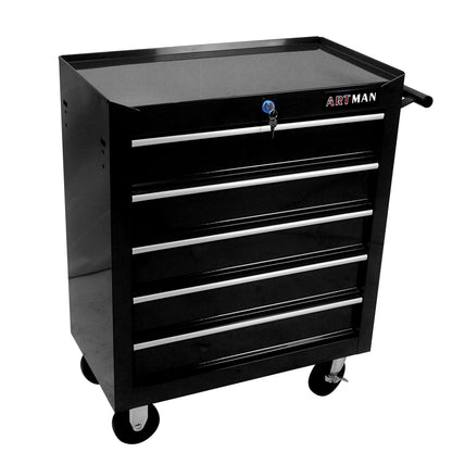 5 Drawer Tool Chest, Tool Storage Cabinet for Garage Storage with 4 Wheels and Locking System, BLACK image 7