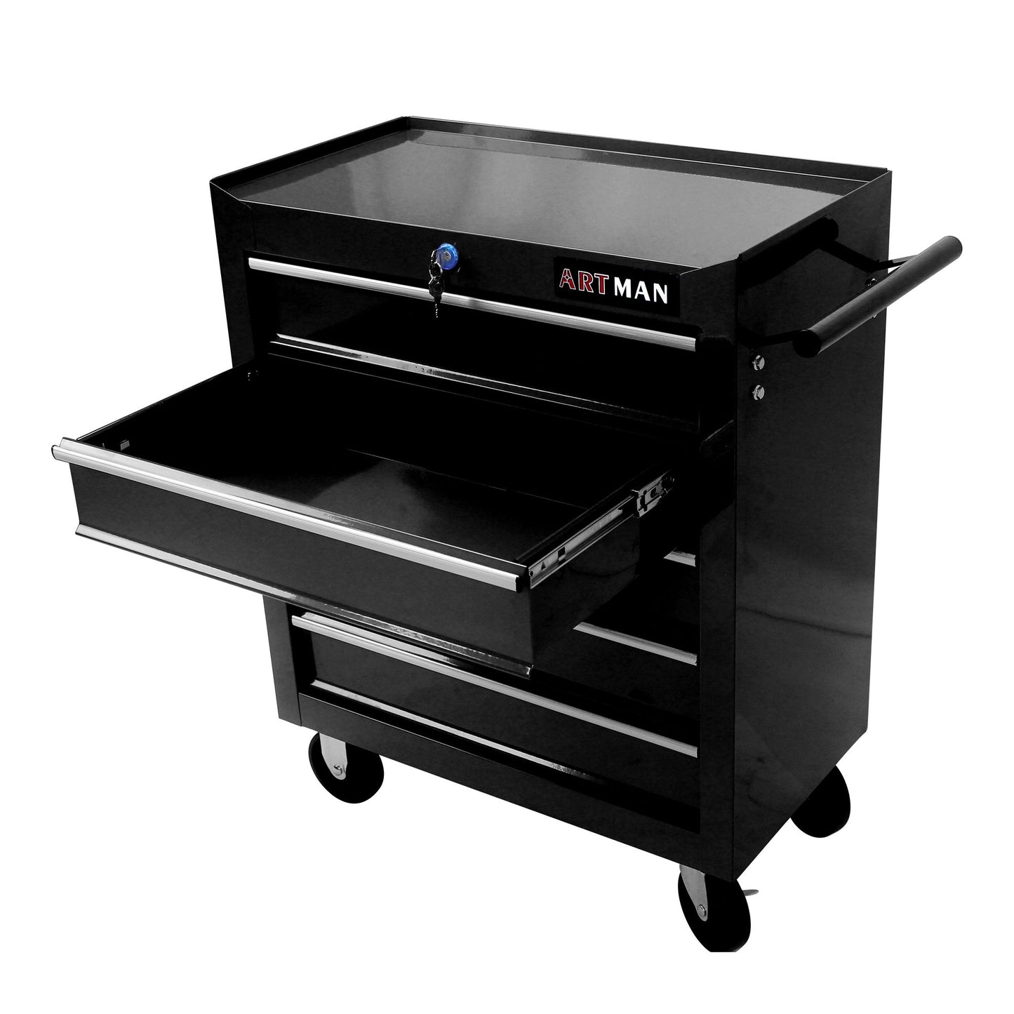 5 Drawer Tool Chest, Tool Storage Cabinet for Garage Storage with 4 Wheels and Locking System, BLACK image 8