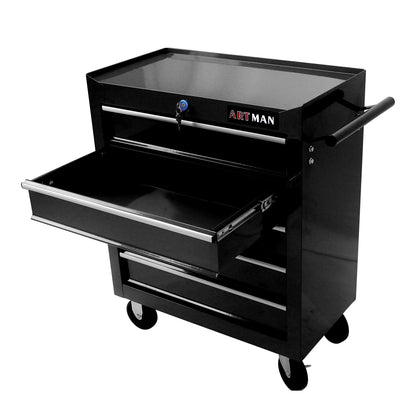 5 Drawer Tool Chest, Tool Storage Cabinet for Garage Storage with 4 Wheels and Locking System, BLACK image 8