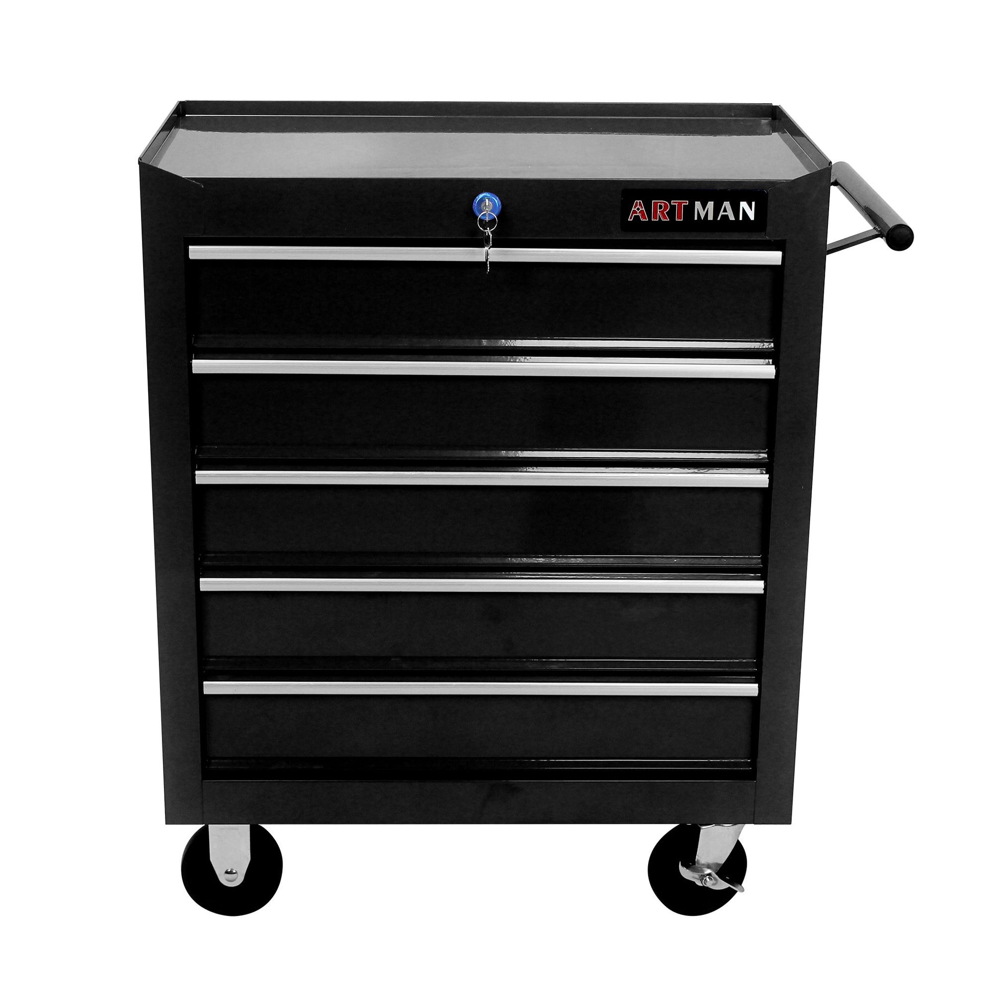 5 Drawer Tool Chest, Tool Storage Cabinet for Garage Storage with 4 Wheels and Locking System, BLACK image 1