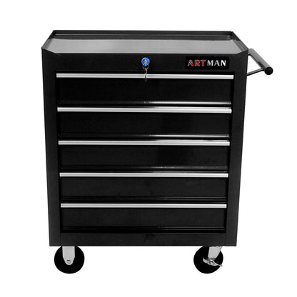 5 Drawer Tool Chest, Tool Storage Cabinet for Garage Storage with 4 Wheels and Locking System, BLACK image 1