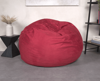 5-Foot Comfortable High-Density Shredded Foam Bean Bag Chair for Kids and Adults, with Removable Microsuede Cover, Ideal image 3