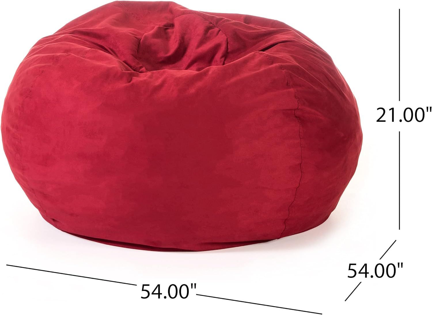 5-Foot Comfortable High-Density Shredded Foam Bean Bag Chair for Kids and Adults, with Removable Microsuede Cover, Ideal image 5
