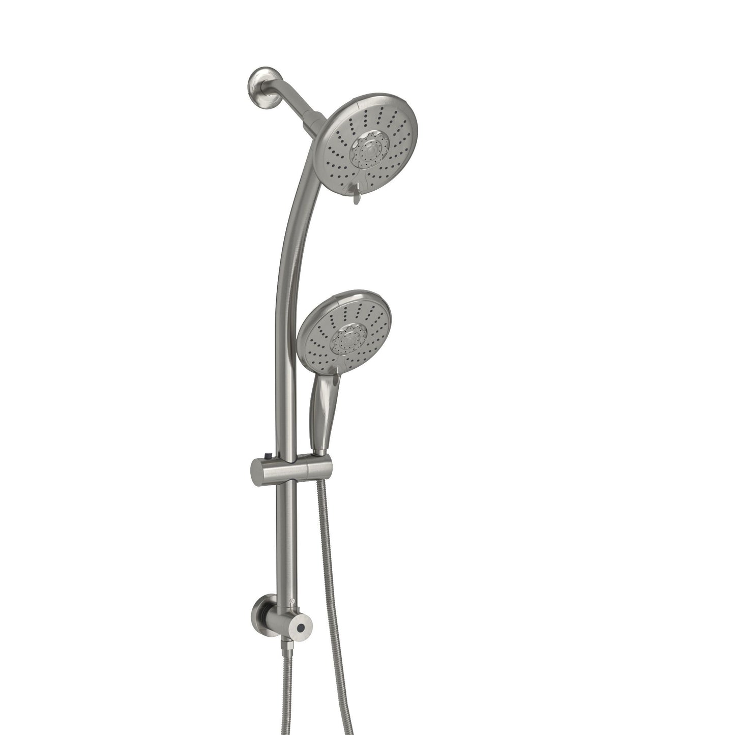 5-Inch 5-Function Wall mount High Pressure Rainfall ABS Dual Round Shower Head with Handheld Combo 304 Stainless Steel S image 1