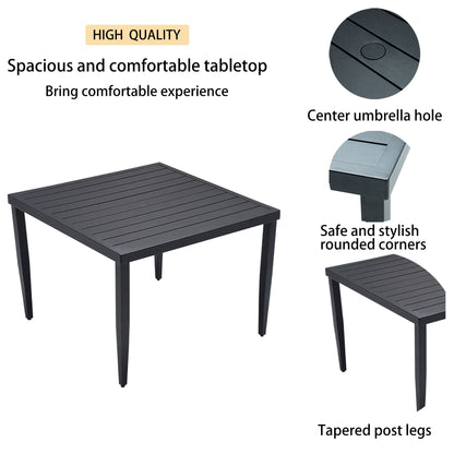 5-Piece Outdoor Patio Aluminum Furniture, Modern Dining Set, including 4 Dining Chairs Sunbrella Fabric Cushioned and 40 image 5