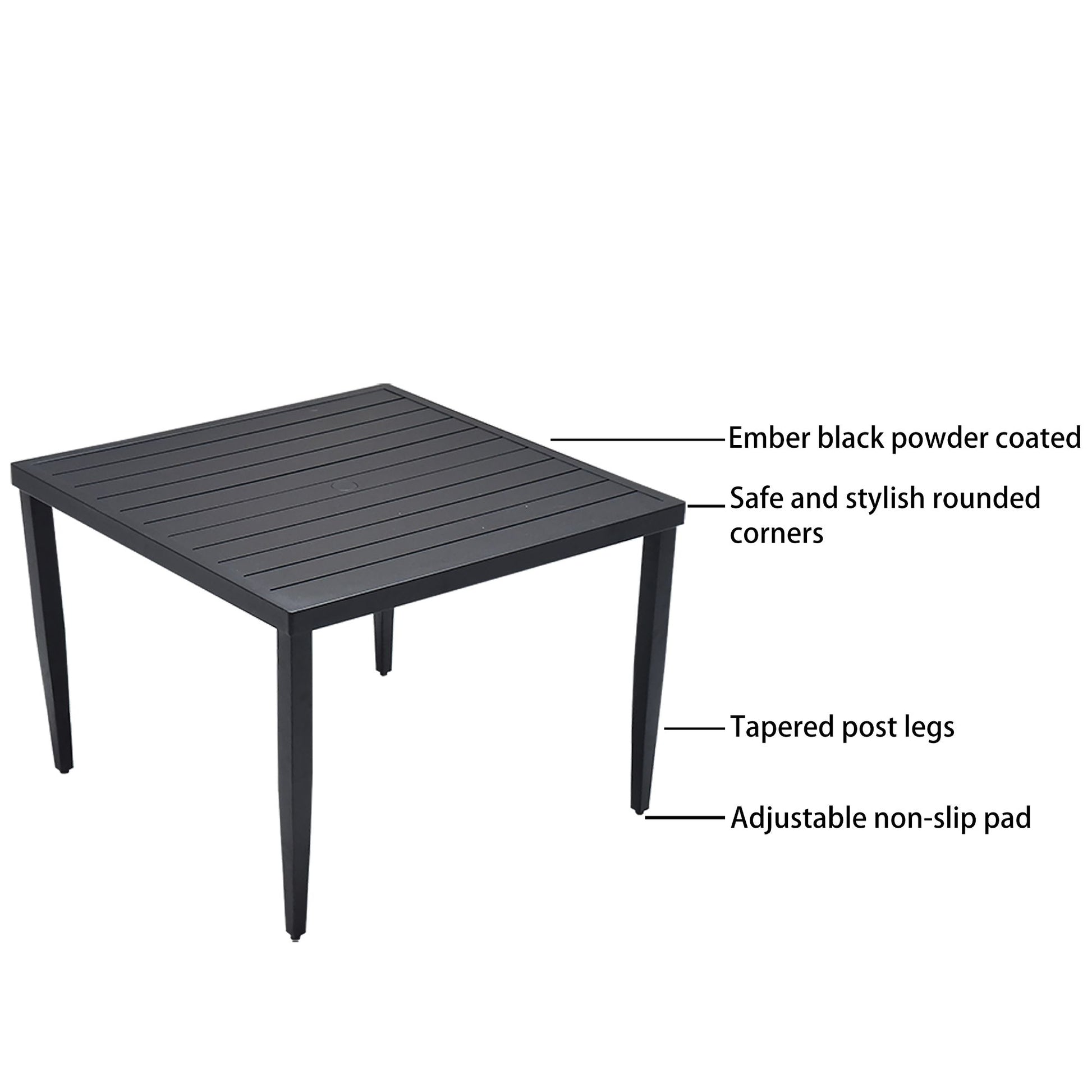 5-Piece Outdoor Patio Aluminum Furniture, Modern Dining Set, including 4 Dining Chairs Sunbrella Fabric Cushioned and 40 image 4