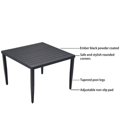5-Piece Outdoor Patio Aluminum Furniture, Modern Dining Set, including 4 Dining Chairs Sunbrella Fabric Cushioned and 40 image 4