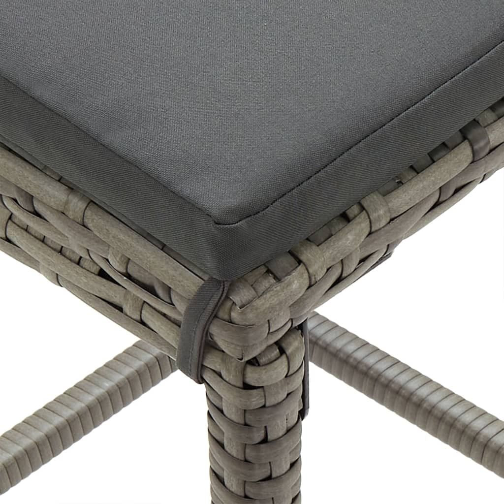 5 Piece Patio Bar Set Gray Solid Wood Acacia and Poly Rattan image 9