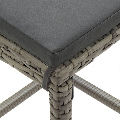 5 Piece Patio Bar Set Gray Solid Wood Acacia and Poly Rattan image 9