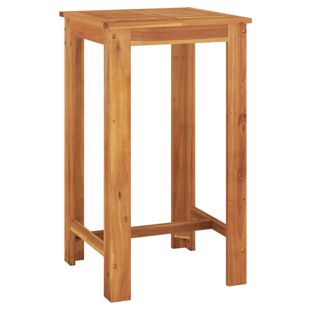 5 Piece Patio Bar Set Gray Solid Wood Acacia and Poly Rattan image 5