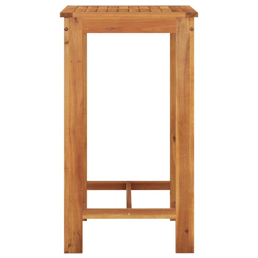 5 Piece Patio Bar Set Gray Solid Wood Acacia and Poly Rattan image 7