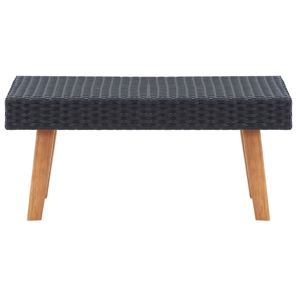 5 Piece Patio Lounge Set with Cushions Poly Rattan Black image 7