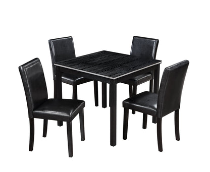 5 Piece Wooden Dining Table Set, Kitchen Table Set with a Square Table and 4 Upholstered Chairs, Wooden Dining Room Tabl image 9