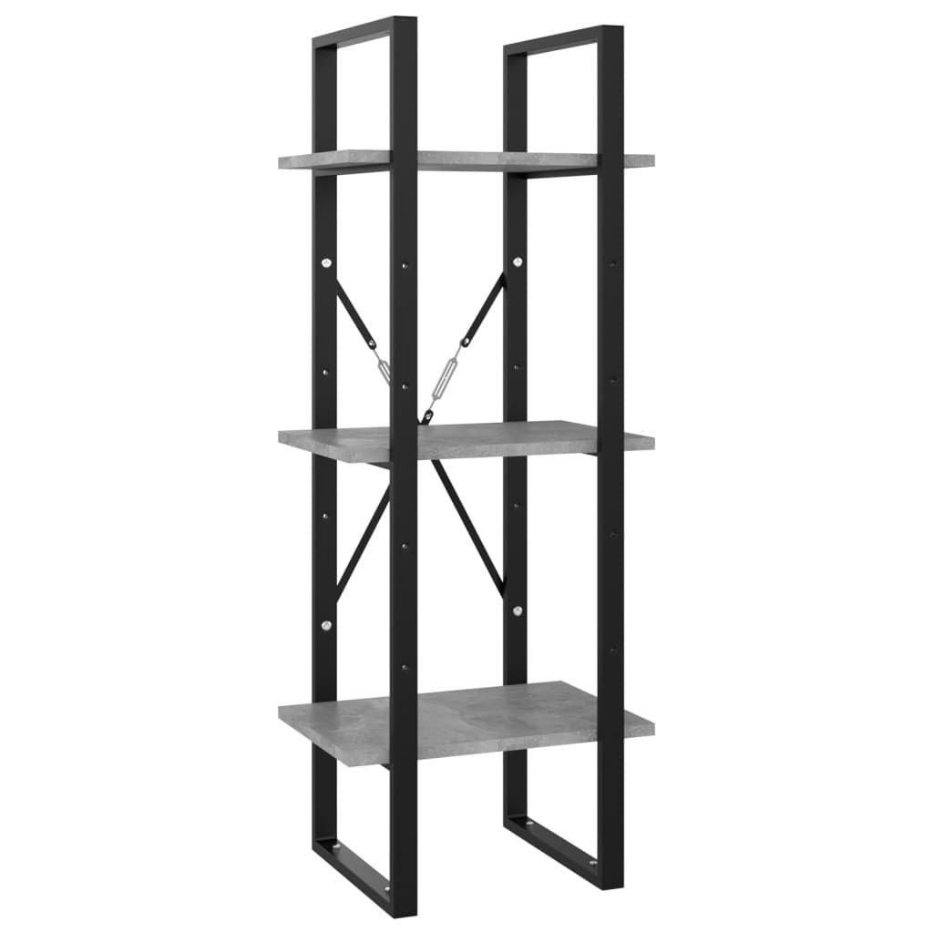 5-Tier Book Cabinet Concrete Gray 15.7"x11.8"x68.9" Engineered Wood image 5