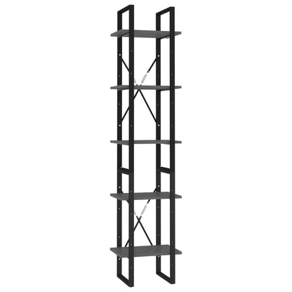 5-Tier Book Cabinet Gray 15.7"x11.8"x68.9" Engineered Wood image 2