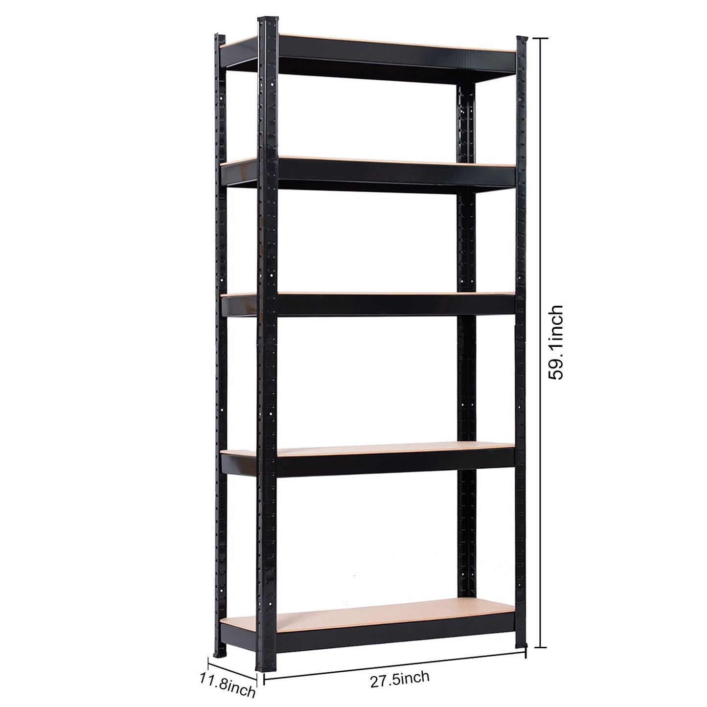 5 Tier Heavy Duty Metal Shelving Rack Unit Garage Storage Shelf Black UK image 15