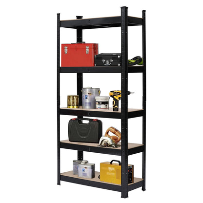 5 Tier Heavy Duty Metal Shelving Rack Unit Garage Storage Shelf Black UK image 14