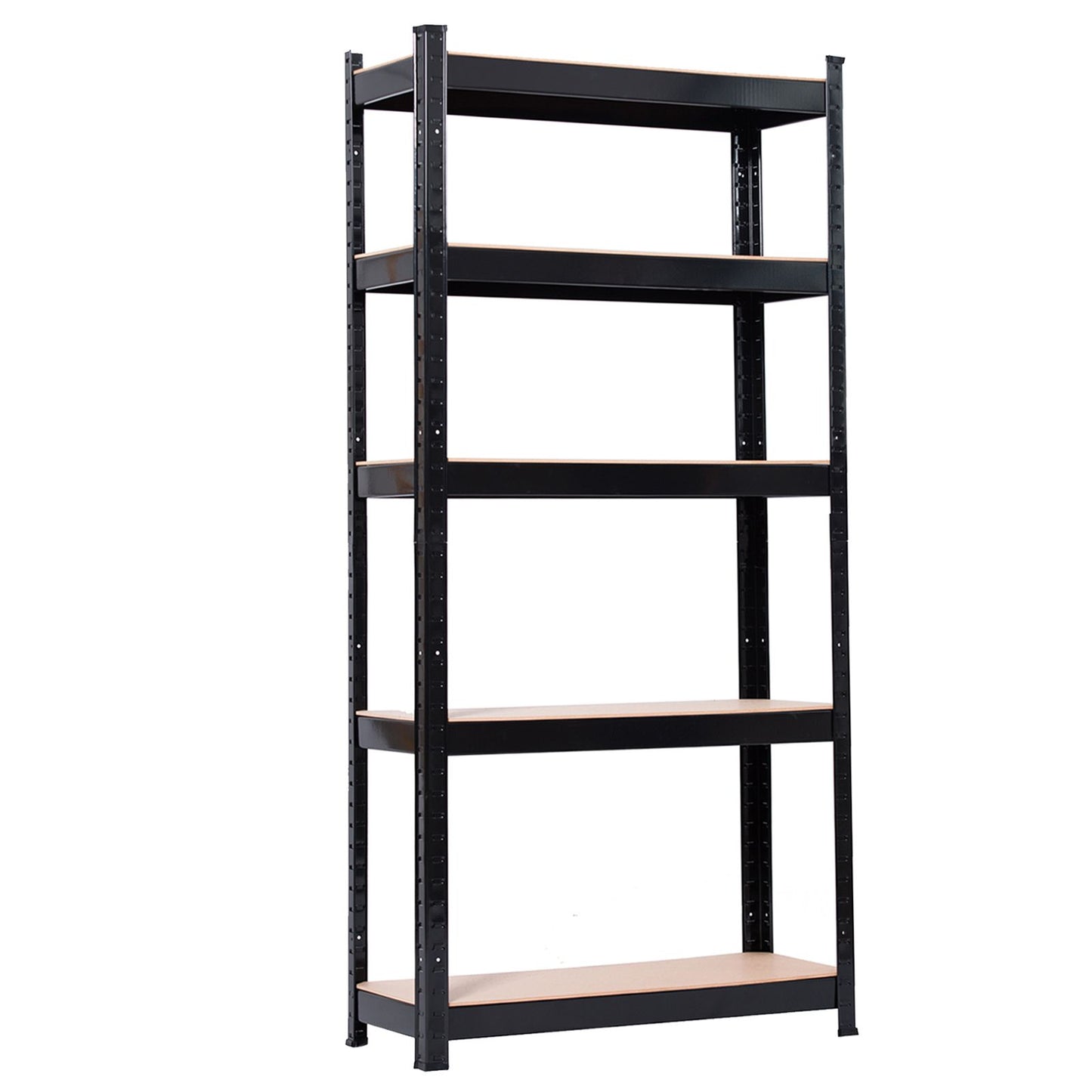 5 Tier Heavy Duty Metal Shelving Rack Unit Garage Storage Shelf Black - Loaded with Boxes