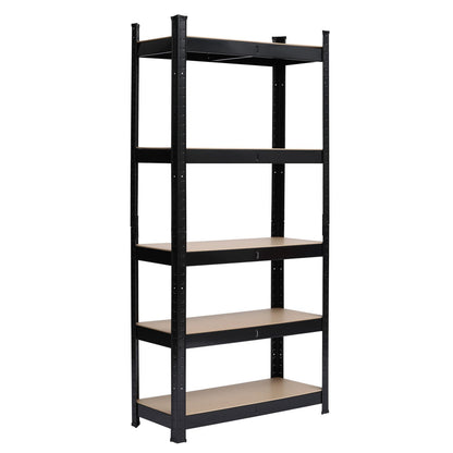 5 Tier Heavy Duty Metal Shelving Rack Unit Garage Storage Shelf Black - with Tools