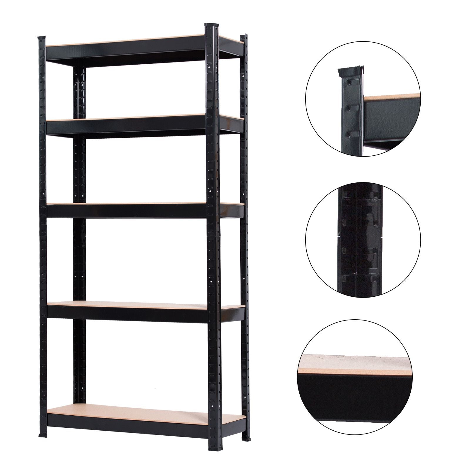 5 Tier Heavy Duty Metal Shelving Rack Unit Garage Storage Shelf Black - Assembly Step