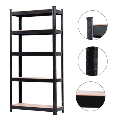 5 Tier Heavy Duty Metal Shelving Rack Unit Garage Storage Shelf Black - Assembly Step
