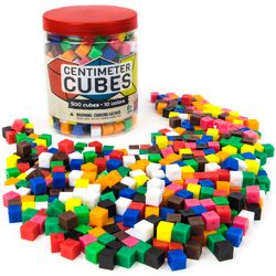 500 Centimeter Cubes in 10 Colors with Storage Container - Math Manipulatives for Kids