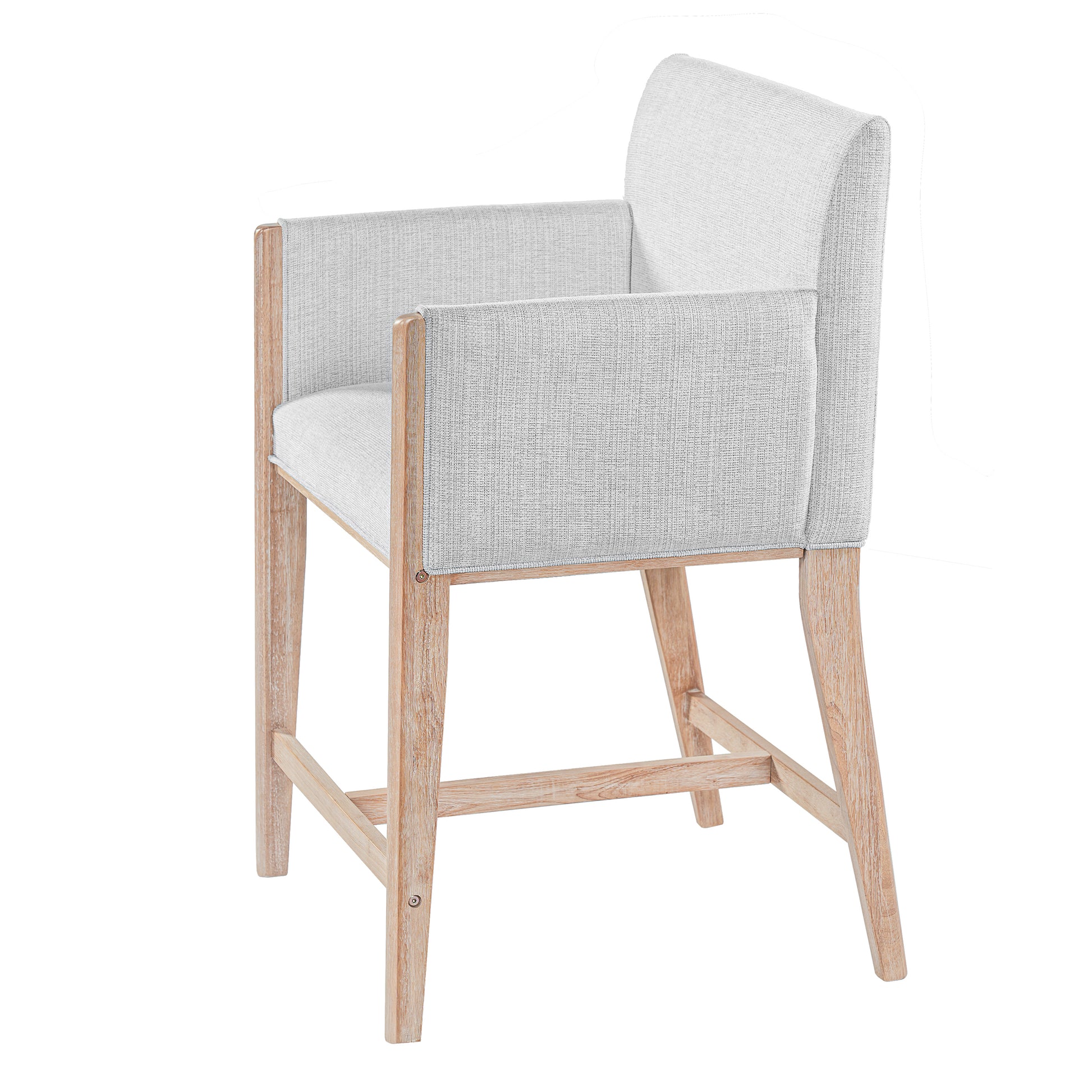 24'' Seat Height Upholstered Counter Stools with Arms for Kitchen Island/Dining Room, Set of 2 image 6
