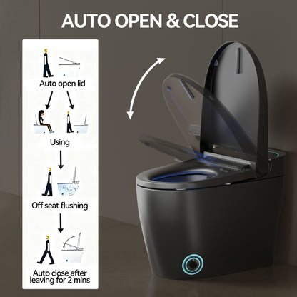 Unique Smart Toile, One Piece Toilet with Bidet Built In,Intelligent Toilet Auto Open/Close Seat. Bidet toilet with Dryer and Warm Water.Gray image 8