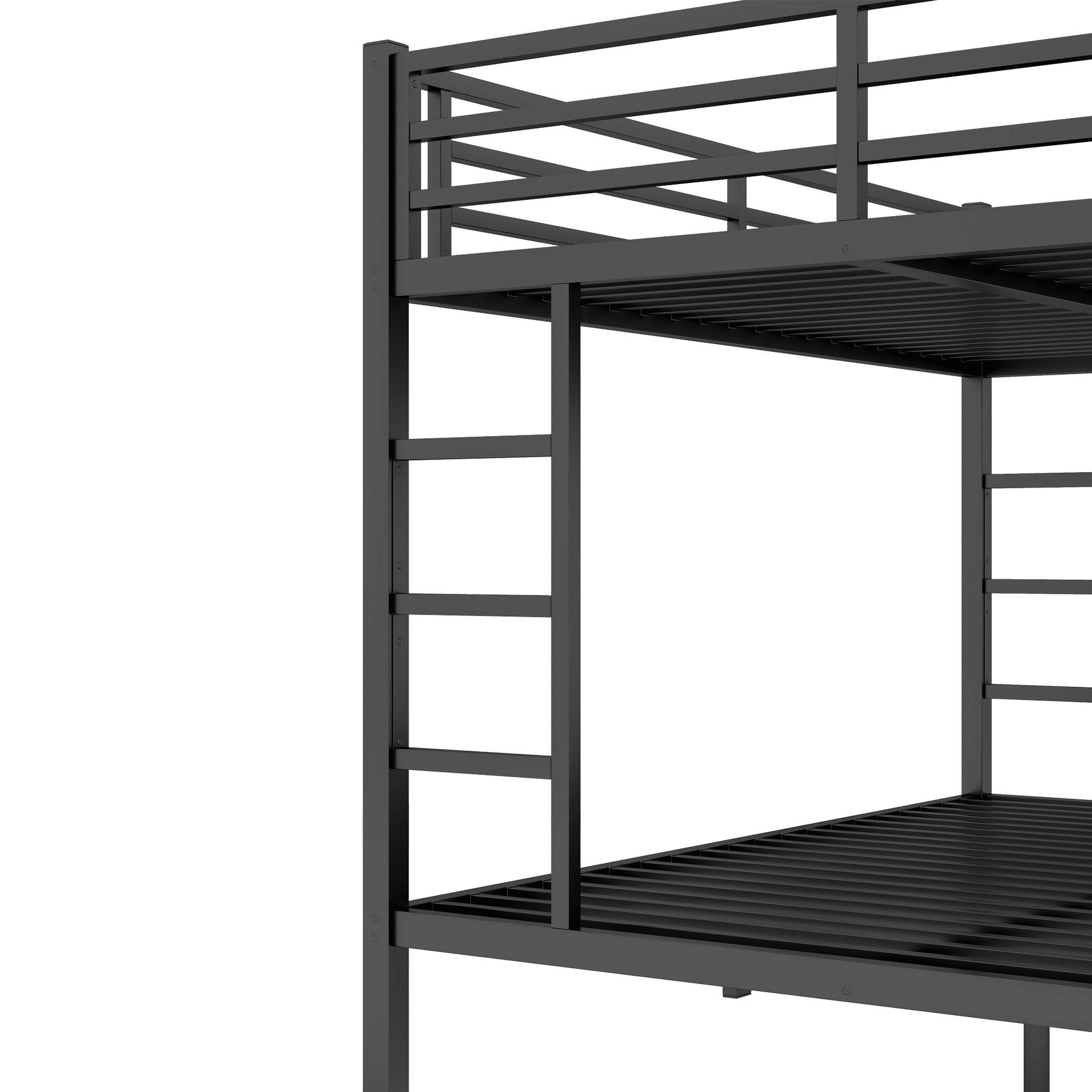 Metal Queen over Queen Bunk Bed for Teens and Adults,Space-Saving/Noise Reduced/No Box Spring Needed, Black image 9