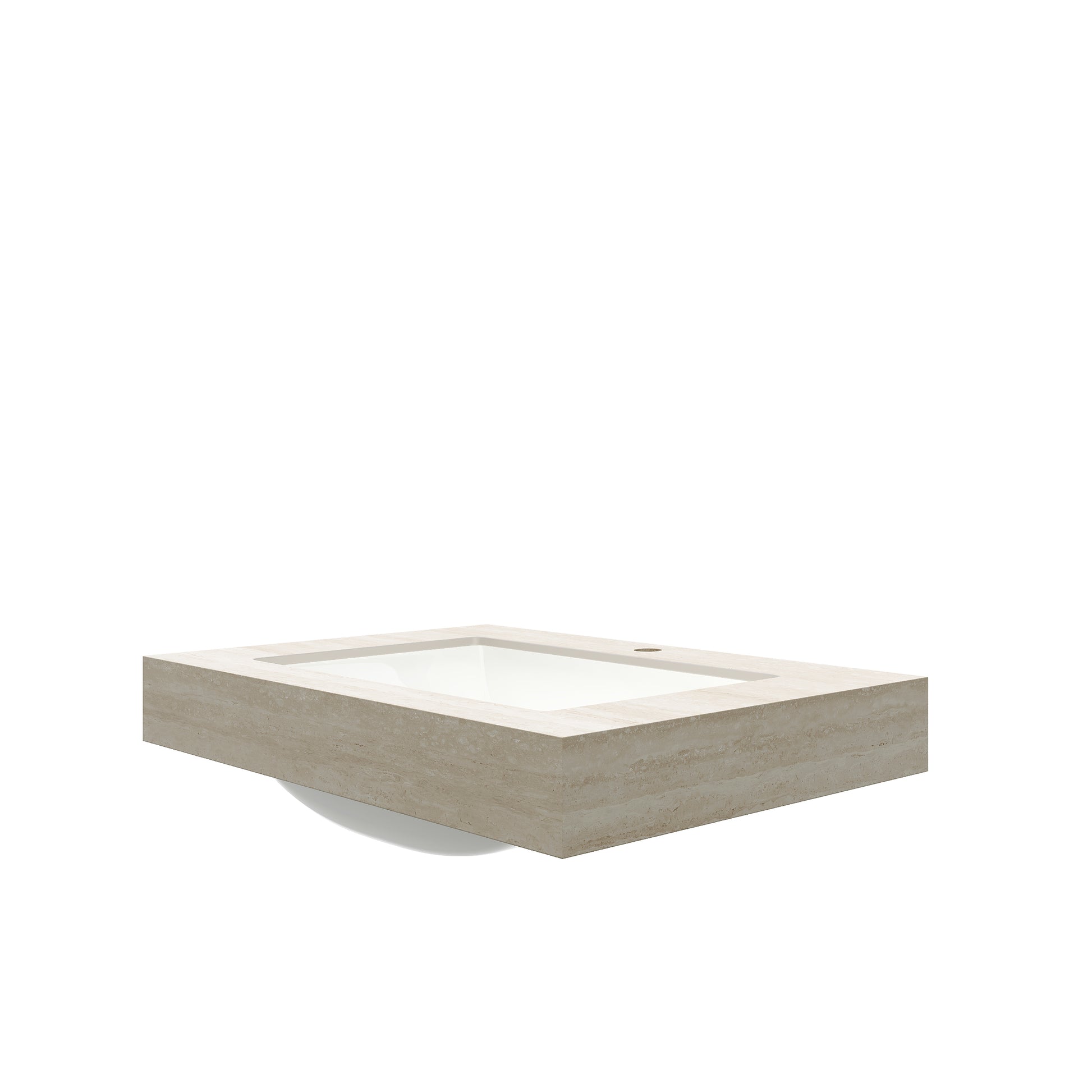 30" Roma Travertine-Pattern Sintered Stone Countertop and Undermount Ceramic Basin, NO Cabinet, NO Faucet and Drain, Suitable for Vanity TILLEY, YOLAN, FRIGGA, etc. image 2