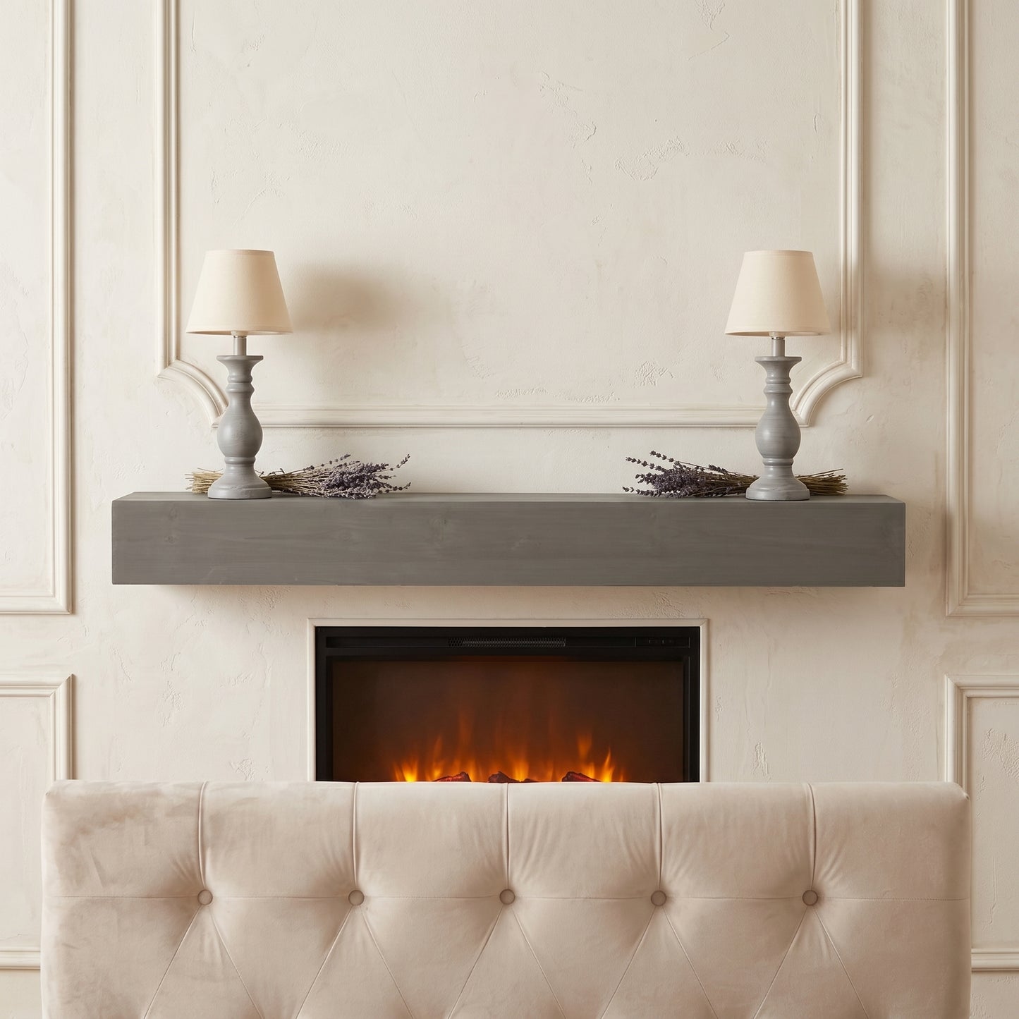 48'' Fireplace Mantel Fir Wood Wall-Mounted & Floating Shelf for Home Decor with Flat Surface image 9