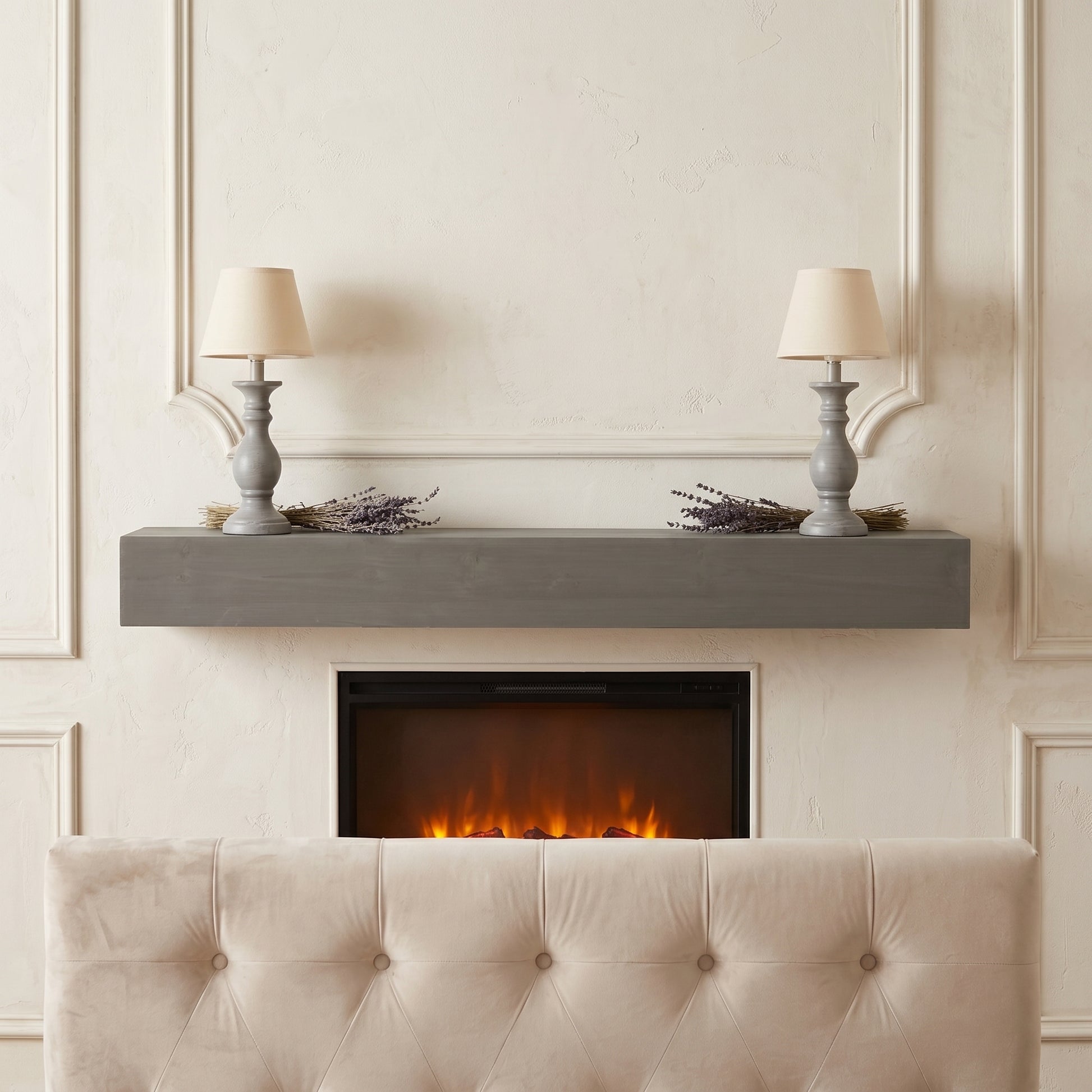 48'' Fireplace Mantel Fir Wood Wall-Mounted & Floating Shelf for Home Decor with Flat Surface image 9