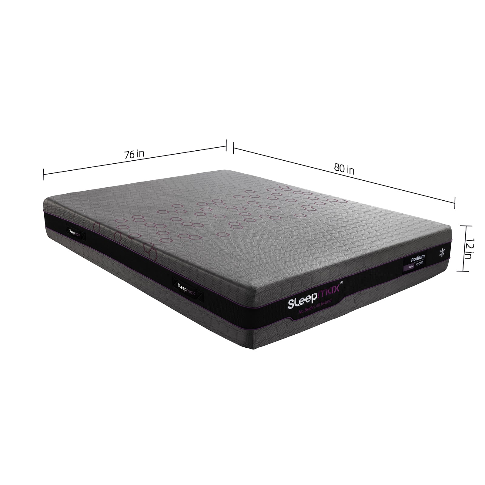 Sleepmax Podium 12" Queen Firm Hybrid Cooling Mattress with Gel Memory Foam, Latex and Honeycomb Matrix Pocket Springs image 2