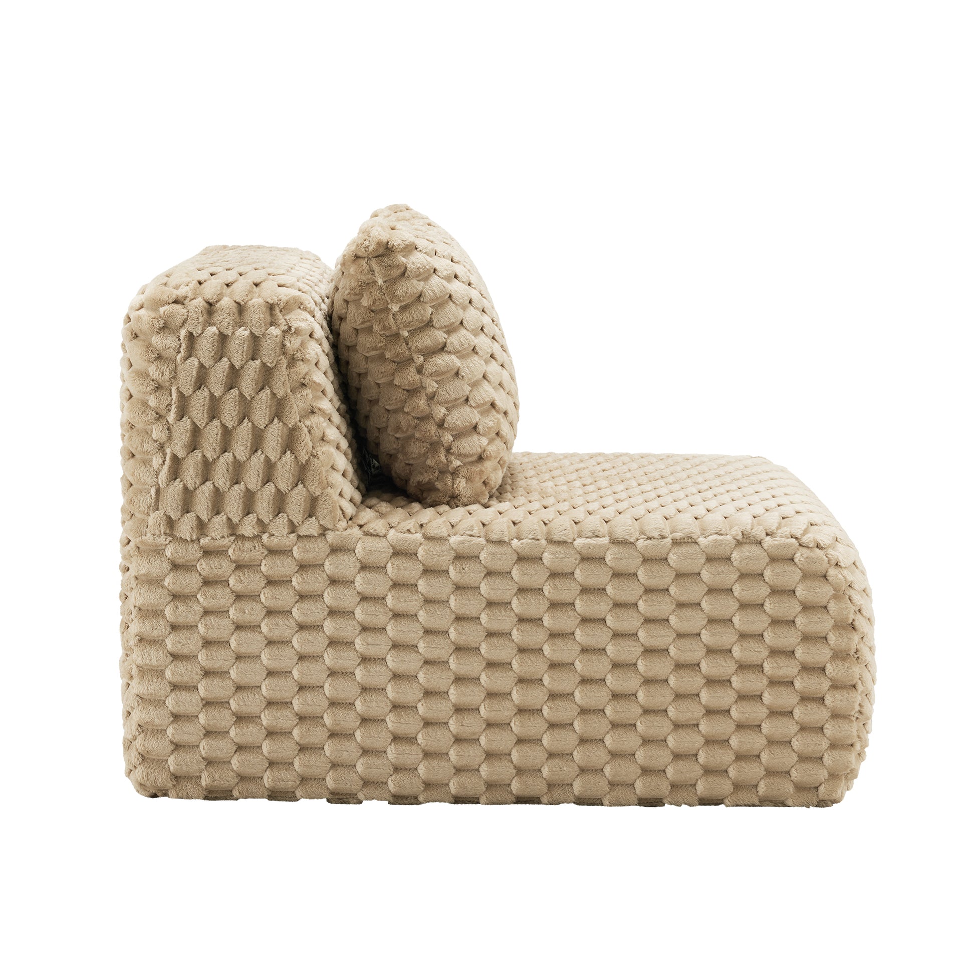 Armless Sofa W/Pillow Flannelette Fabric-Light Camel image 3