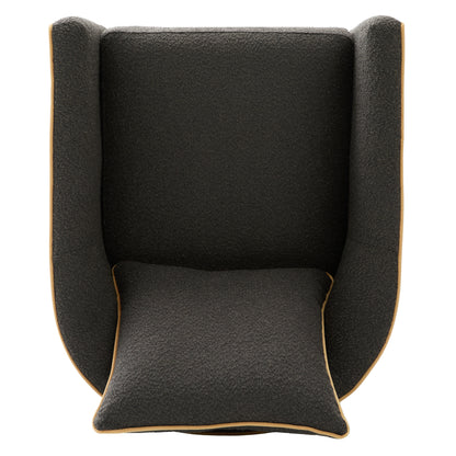 Swivel Accent Chair Upholstered Club Chair Barrel Sofa Chair for Living Room, Reading Corner, and Small Spaces, Dark Grey image 11