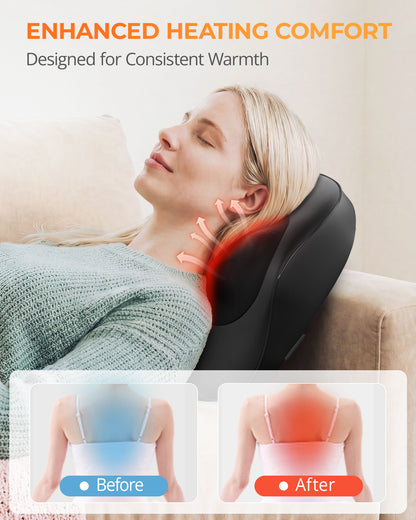 Neck Massager Pillow, Ultra-Quiet Corded Neck and Shoulder Massager with Heat, Portable 3D Kneading for Shoulder, Leg & Calf Muscle Pain Relief, Relaxing Gift for Men & Women image 5