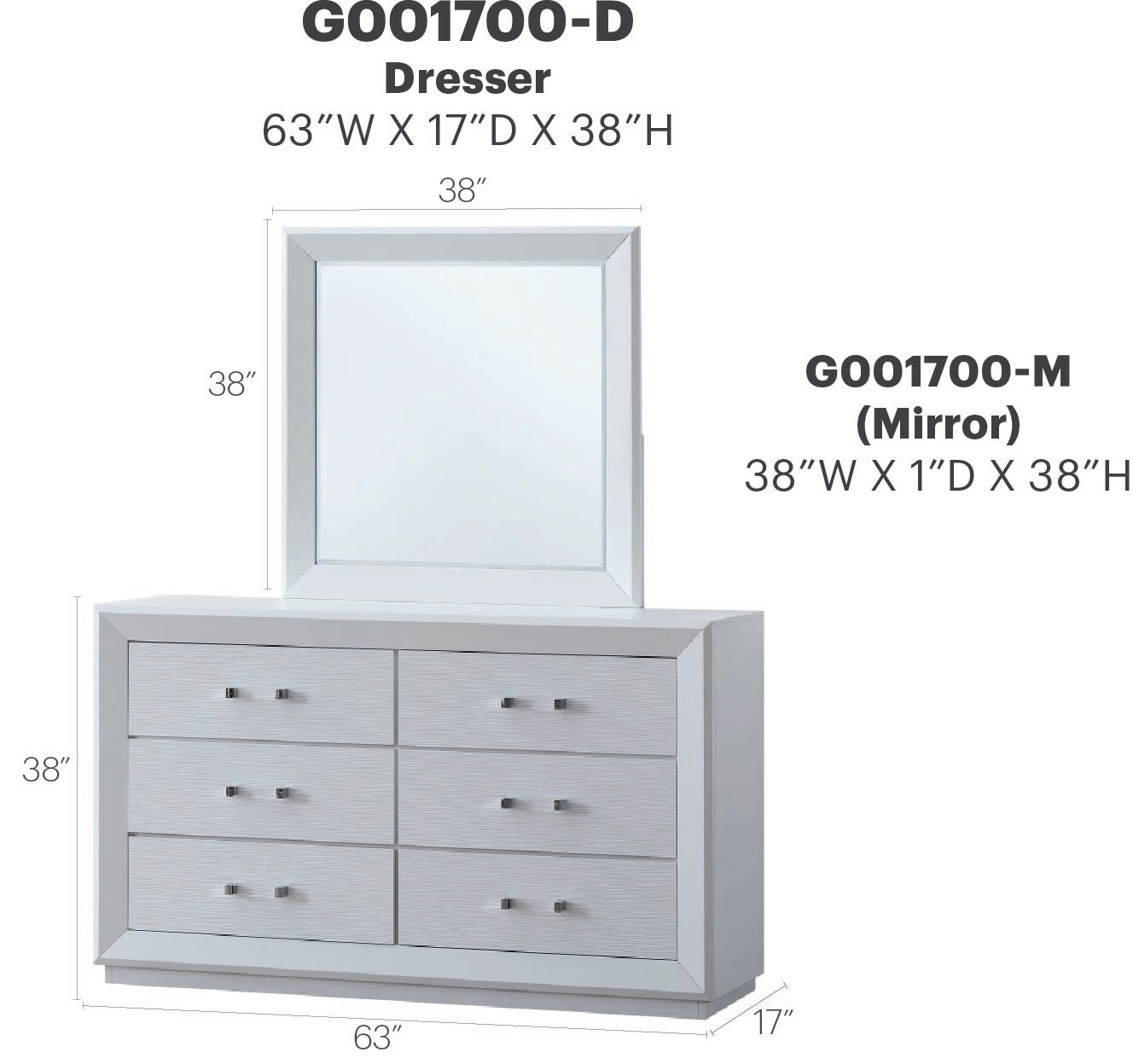 Mars G001700-D DRESSER(Without Mirror), White image 2