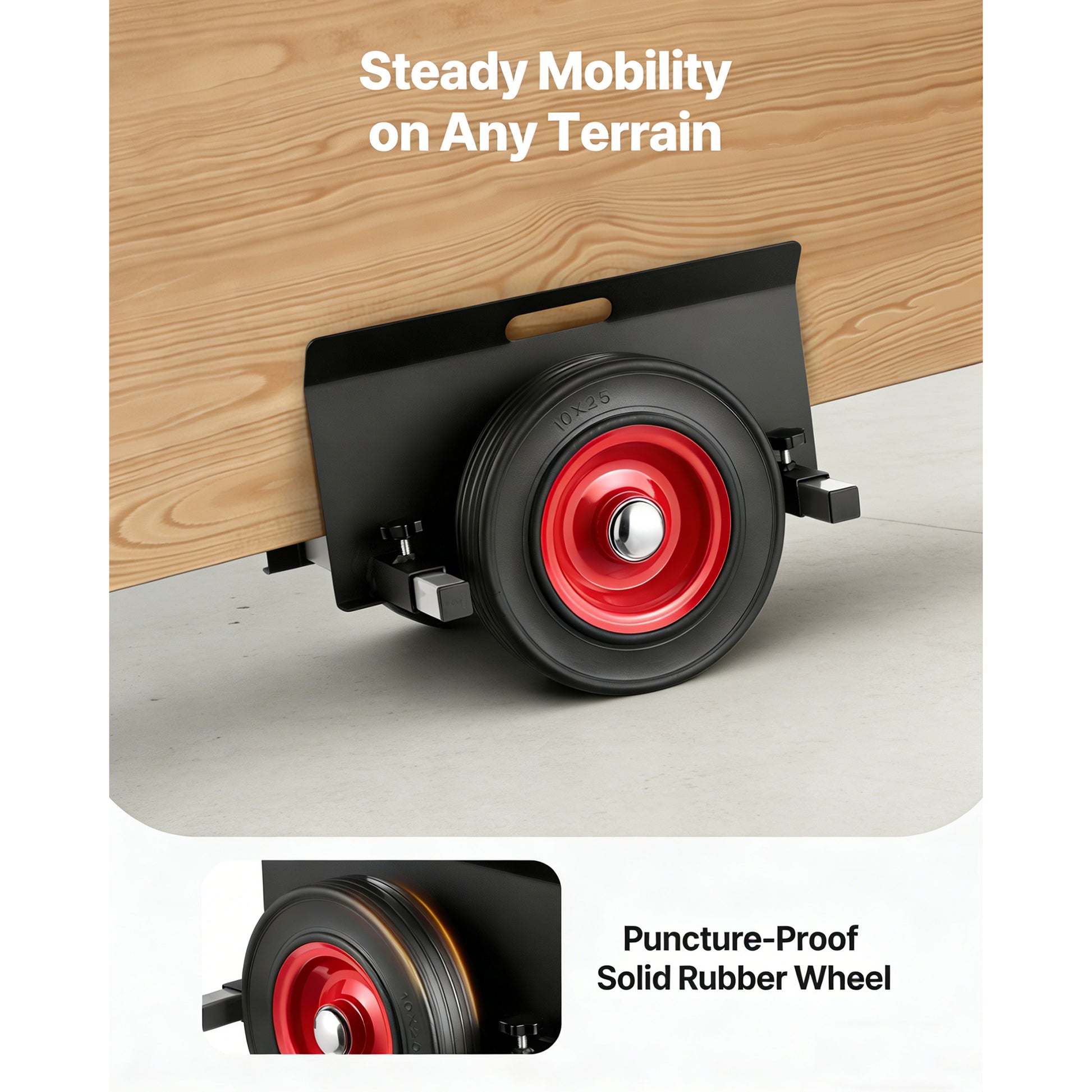 Panel Dolly, 1000 lbs Load Capacity, Drywall Mover with 10 Inch Rubber Wheels Fits Different Terrain, Adjustable Clamp Panel Cart for Steel Panels, Mattress, Doors and Drywall Sheet, Black image 4