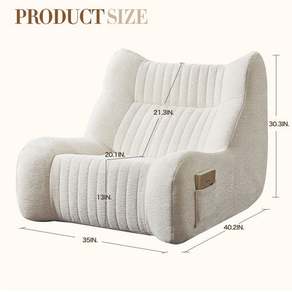 Bean Bag Chair for Adults with Armrests - Oversized Comfy Beanbag Lounge Lazy Floor Sofa Accent Chair for Living Room, Bedroom image 2