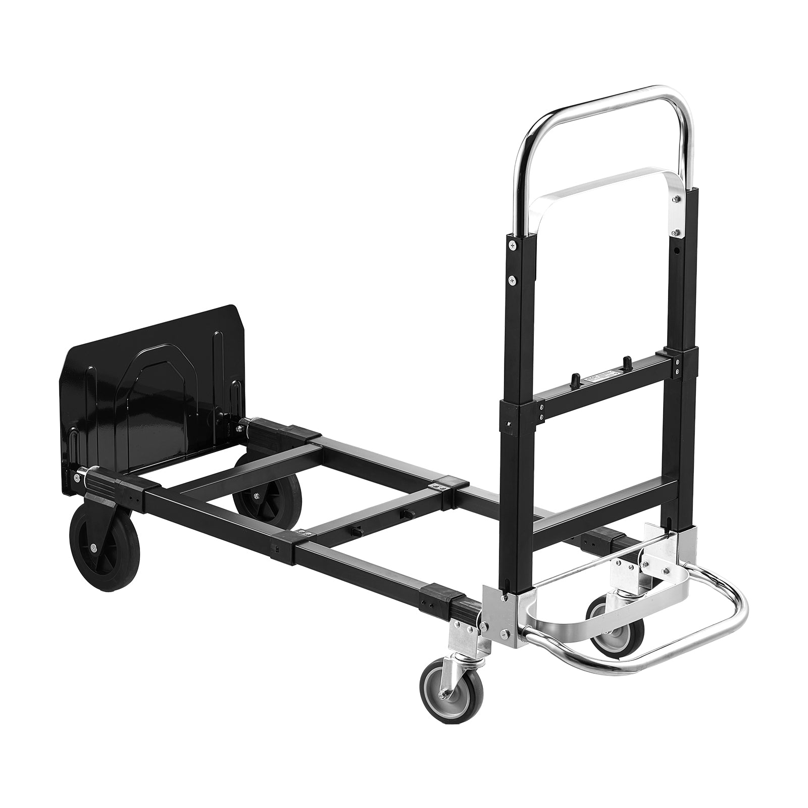 2 in 1 Folding Hand Truck, 500 lbs Load Capacity for 4-Wheel Mode, Convertible Hand Truck Dolly with Wheels & Adjustable Handle, Portable Trolley Dolly for Moving Home, Office, Warehouse image 10