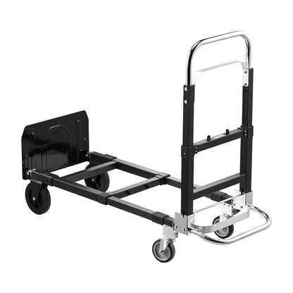 2 in 1 Folding Hand Truck, 500 lbs Load Capacity for 4-Wheel Mode, Convertible Hand Truck Dolly with Wheels & Adjustable Handle, Portable Trolley Dolly for Moving Home, Office, Warehouse image 10
