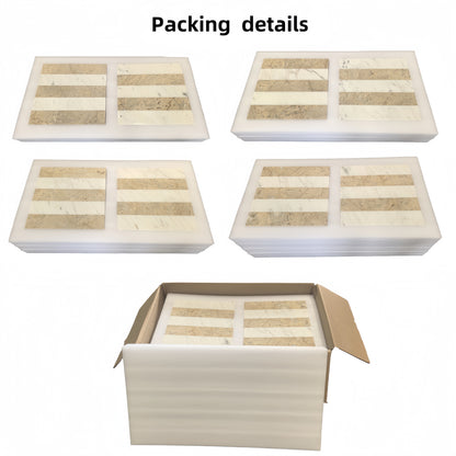 12x12 White Gold 2 color Waterjet polished marble tiles set, natural marble, for floor and wall, natural stone, genuine marble, real marble, 1 box each pattern 4 pcs image 5