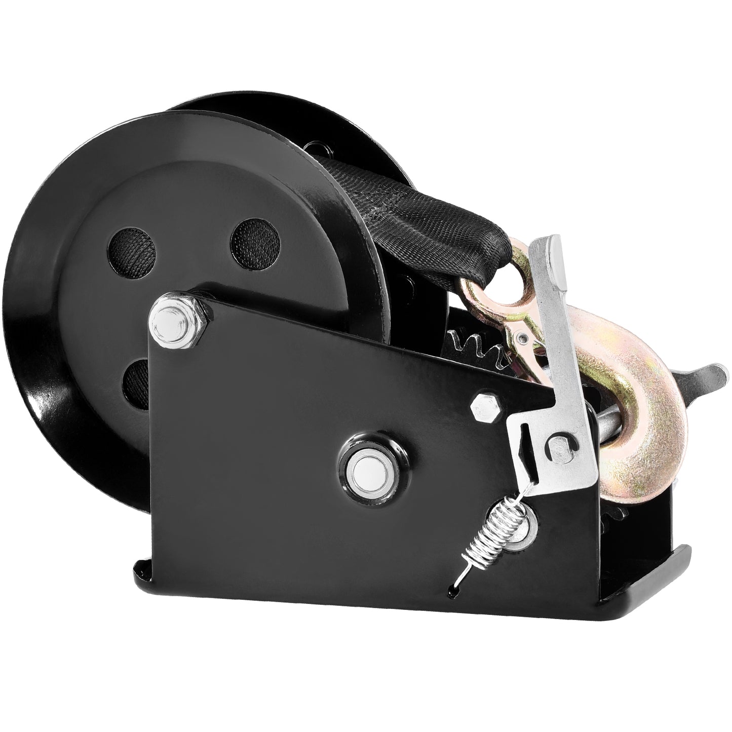 Hand Winch, 3500 lbs Pulling Capacity, Boat Trailer Winch Heavy Duty Rope Crank with 33 ft Polyester Strap and Two-Way Ratchet, Manual Operated Hand Crank Winch for Trailer, Boat or ATV Towing image 7