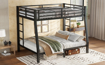 Metal Full XL over Queen Bunk Bed for Teens and Adults,Space-Saving/Noise Reduced/No Box Spring Needed,Black image 12