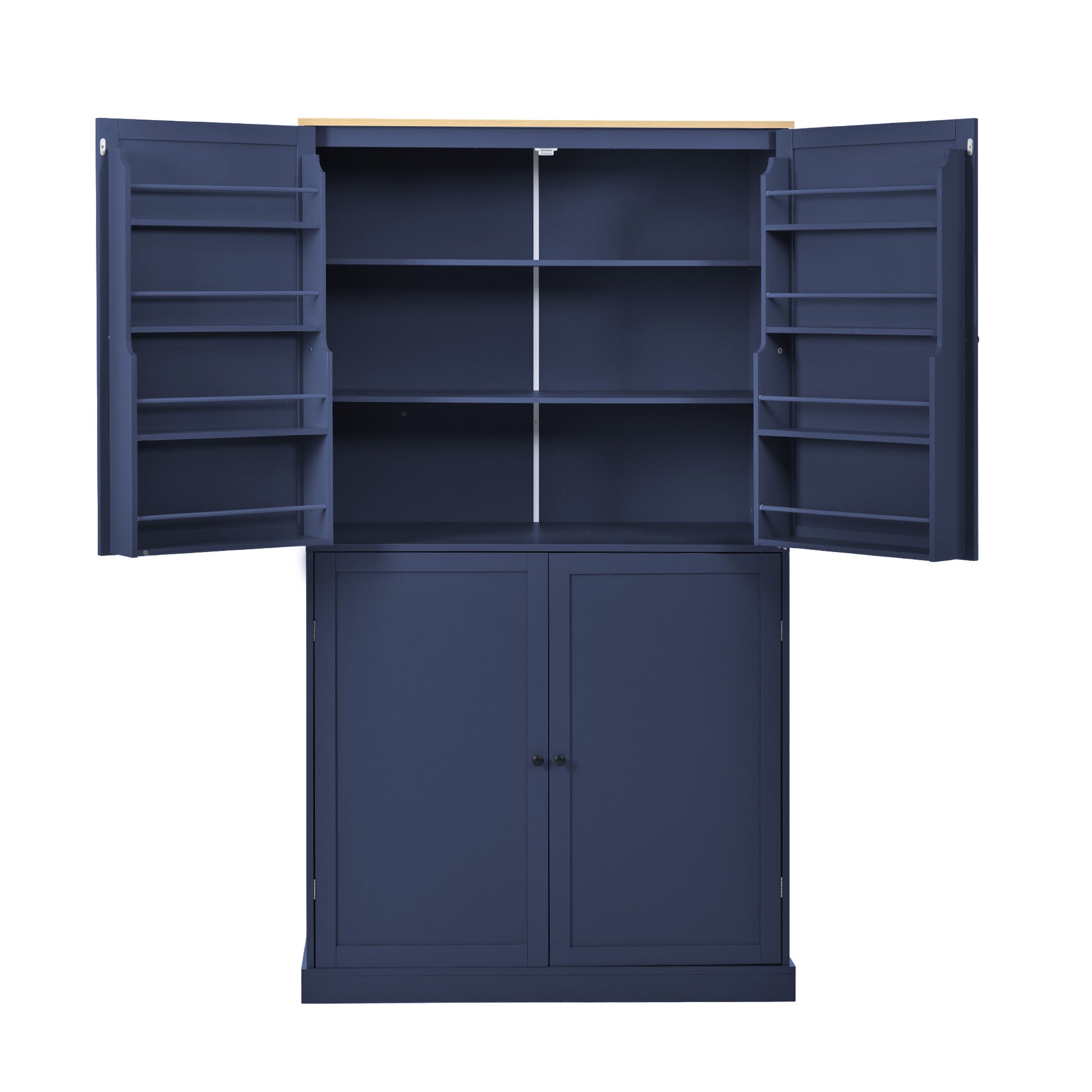 [Assembly Video Provided]TOPMAX 40.2x20x71.3inch High Freestanding Kitchen Pantry Large Cupboard Storage Cabinet with 2 Drawers, 2 Adjustable Shelves, 8 Door Shelves for Kitchen, Dining Room,Blue image 11
