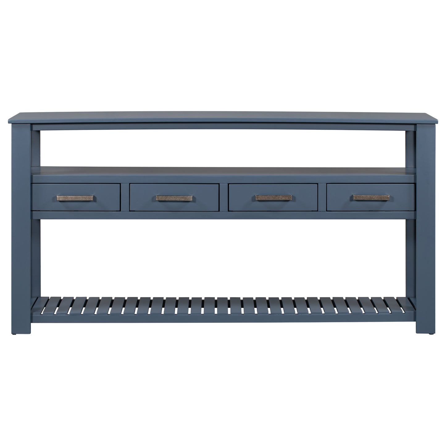 U_STYLE 61.5''Large Entryway Table with 4 Drawers,Painted Console Table with 3-Tier Open Shelves and Metal Handles,Versatile Hallway Sofa Table for Living Room, Bedroom, Foyer and Kitchen image 8