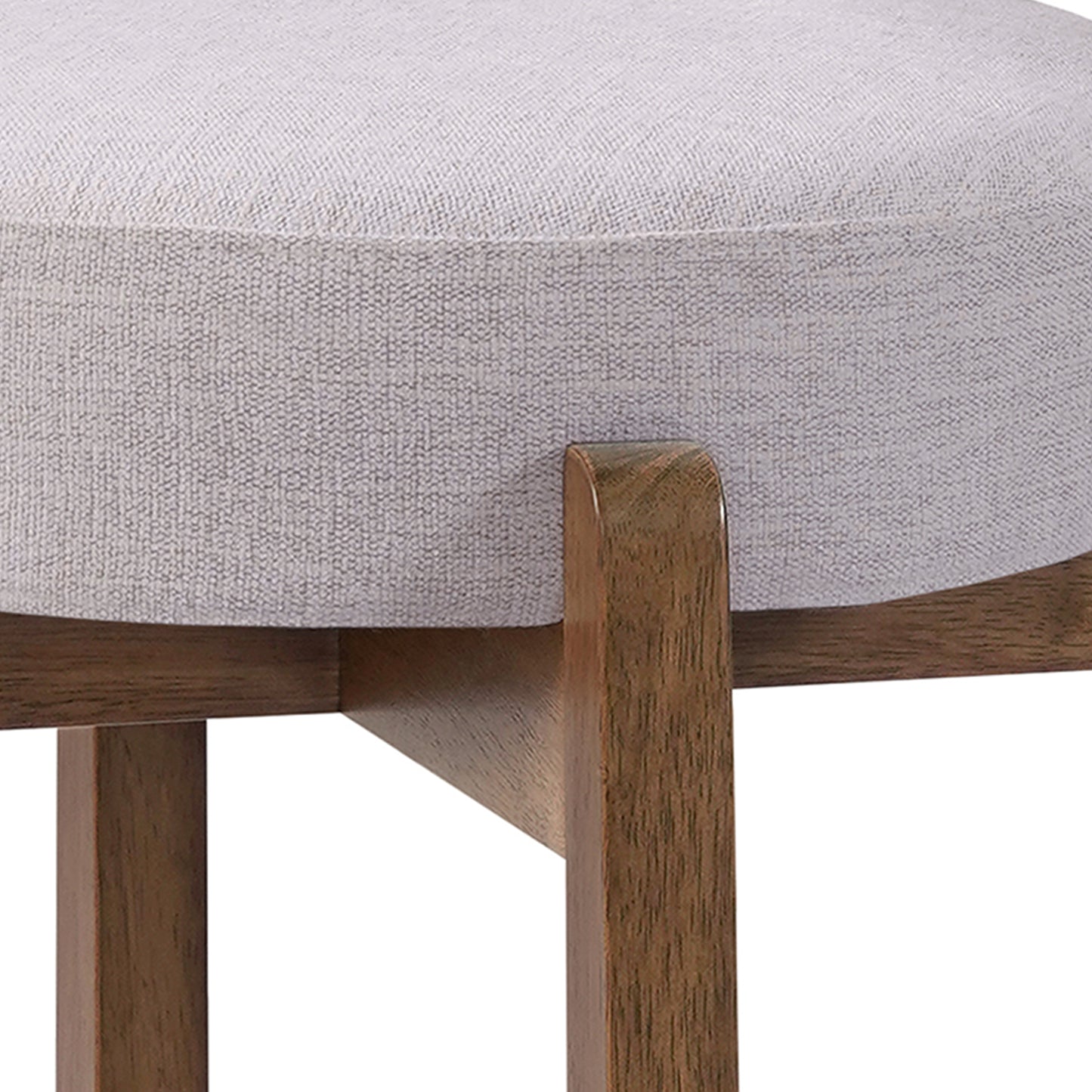 Elise Indoor Minimalist Rubber Wood Counter Height Bar Stool with Ring Footrest, Dark Walnut Finish with Ivory Upholstery, Set of 2 image 10