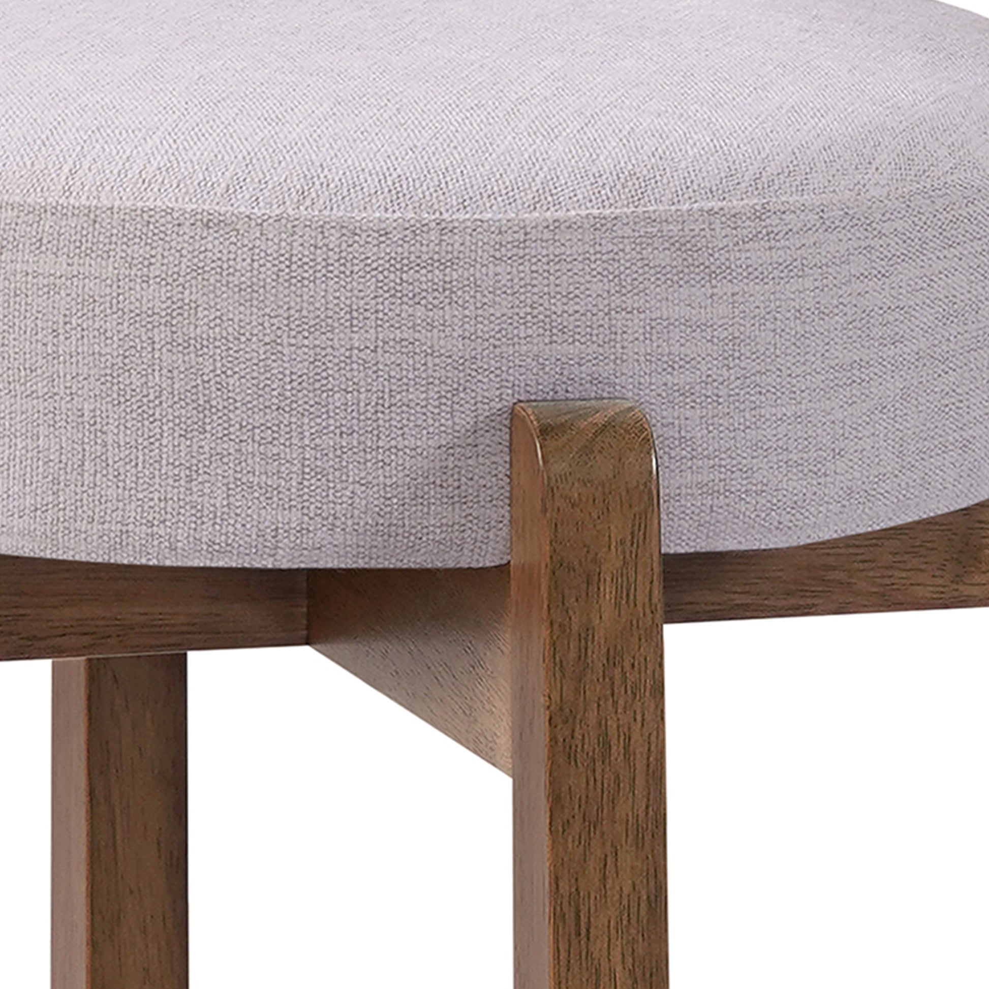 Elise Indoor Minimalist Rubber Wood Counter Height Bar Stool with Ring Footrest, Dark Walnut Finish with Ivory Upholstery, Set of 2 image 10